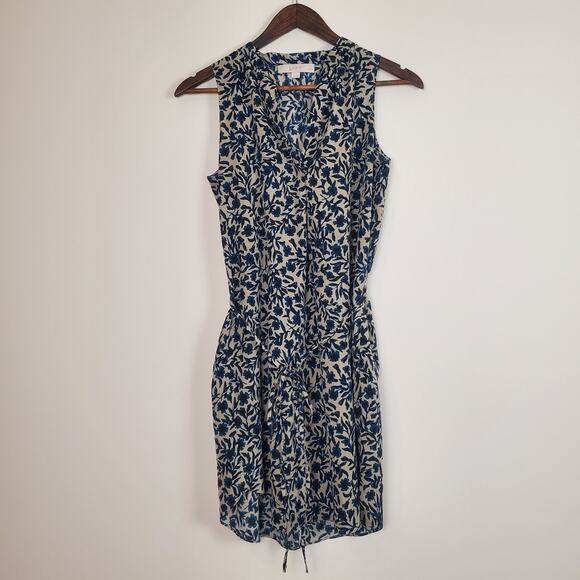 Loft Floral Shift Dress Teal Gray SP - Picture 6 of 12